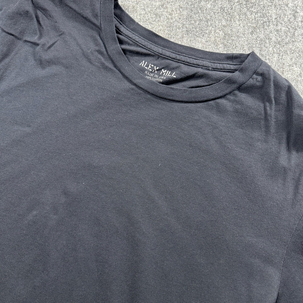 Alex Mill T-Shirt Mens Medium Black Cotton Short Sleeve Made in USA Basic Tee
